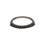 Nialaya Black CZ Rhodium 925 Silver Womens Ring Ring