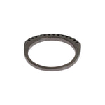 Nialaya Black CZ Rhodium 925 Silver Womens Ring Ring