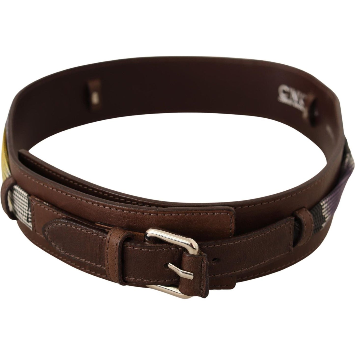 Costume National Elegant Brown Leather Fashion Belt WOMAN BELTS Costume National Black