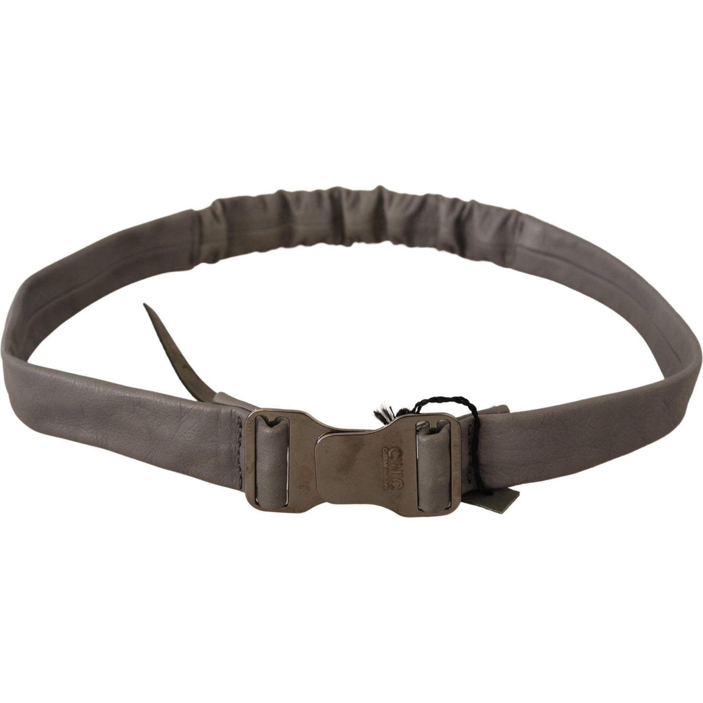 Costume National Elegant Gray Leather Fashion Belt WOMAN BELTS Costume National Dark Olive Green