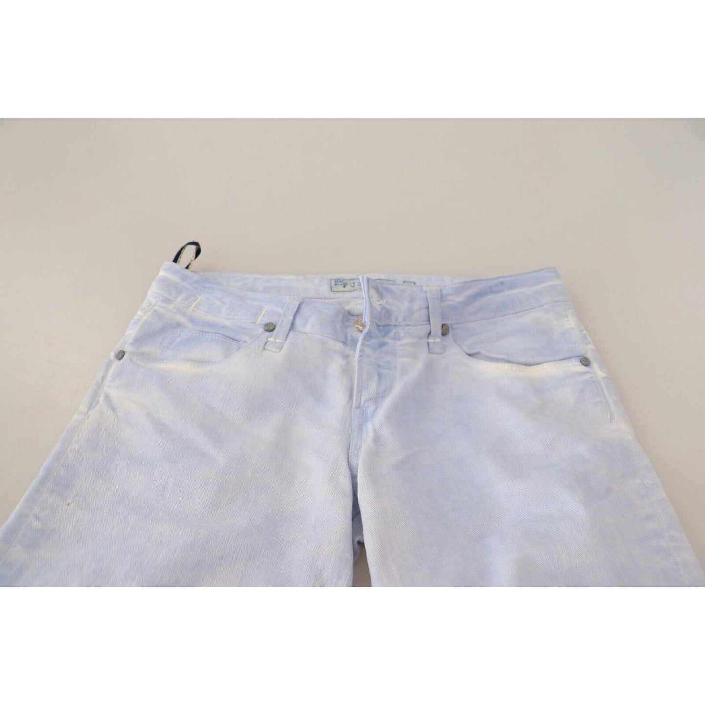 Acht Light Blue Cotton Push Up Denim Jeans Jeans & Pants Acht Gray