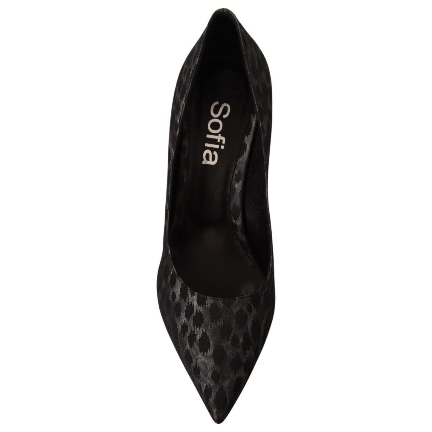 Sofia Elegant Black Leopard Print Leather Heels WOMAN PUMPS Sofia Black