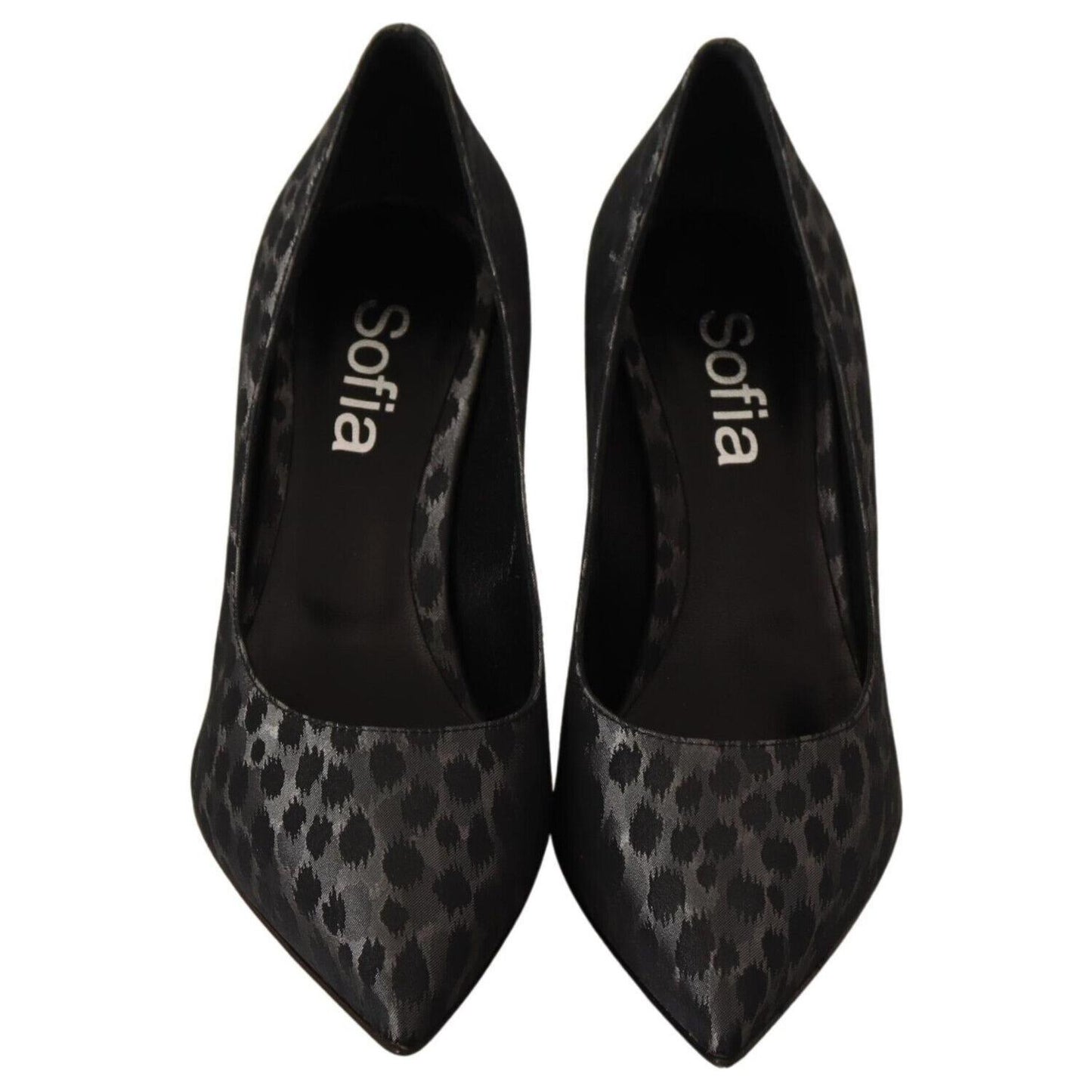 Sofia Elegant Black Leopard Print Leather Heels WOMAN PUMPS Sofia Black