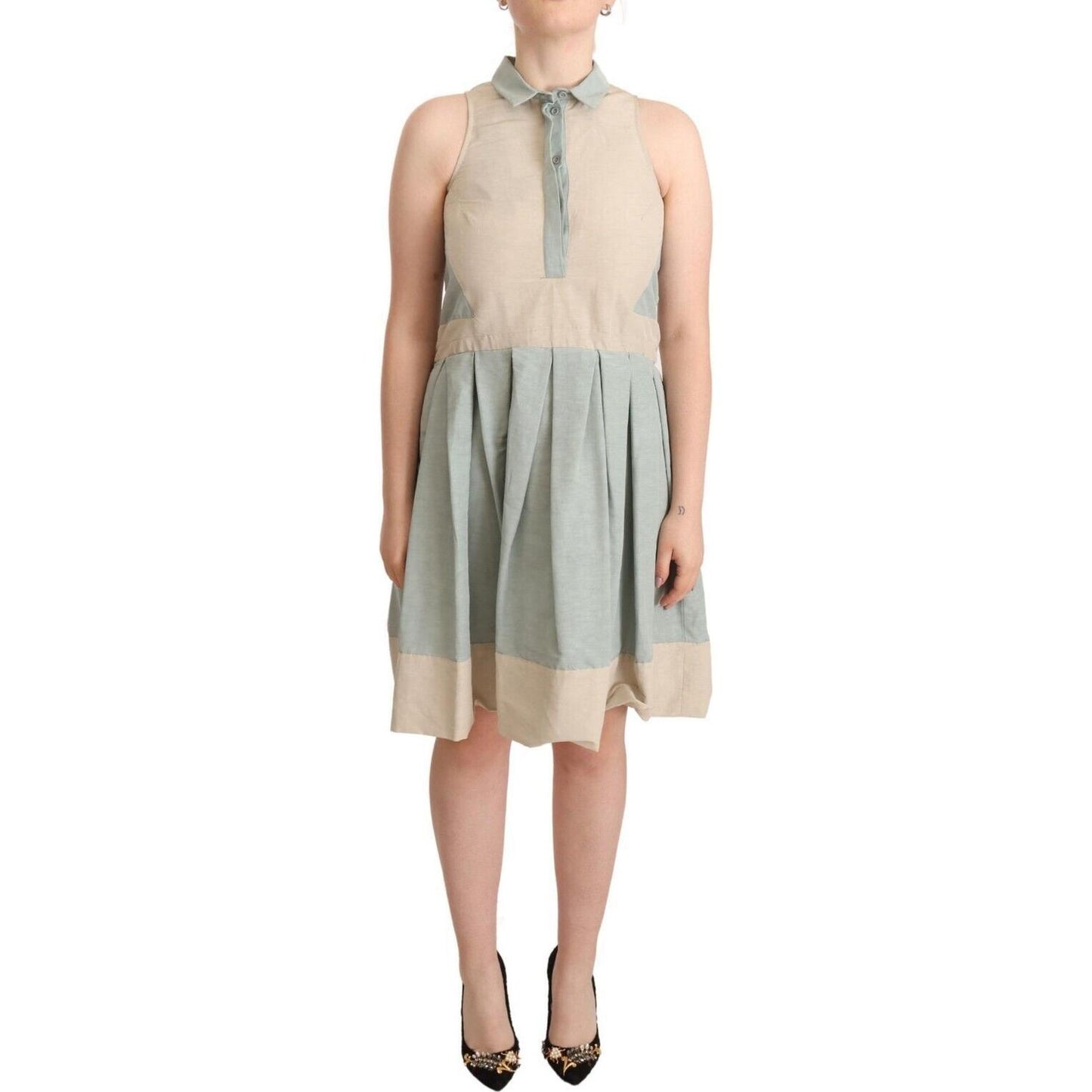 Comeforbreakfast Multicolor Collared Sleeveless Sheath Dress WOMAN DRESSES