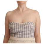 Guess Beige Checkered Pleated A-line Strapless Bustier Dress DR28559 - 40