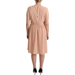 Twinset Beige Polyester Sleeveless Shift Knee Length Dress WOMAN DRESSES