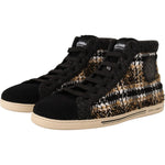 Dolce & Gabbana Beige Brown Wool Cotton High Top Sneakers MV4415-44