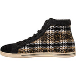 Dolce & Gabbana Beige Brown Wool Cotton High Top Sneakers MV4415-44