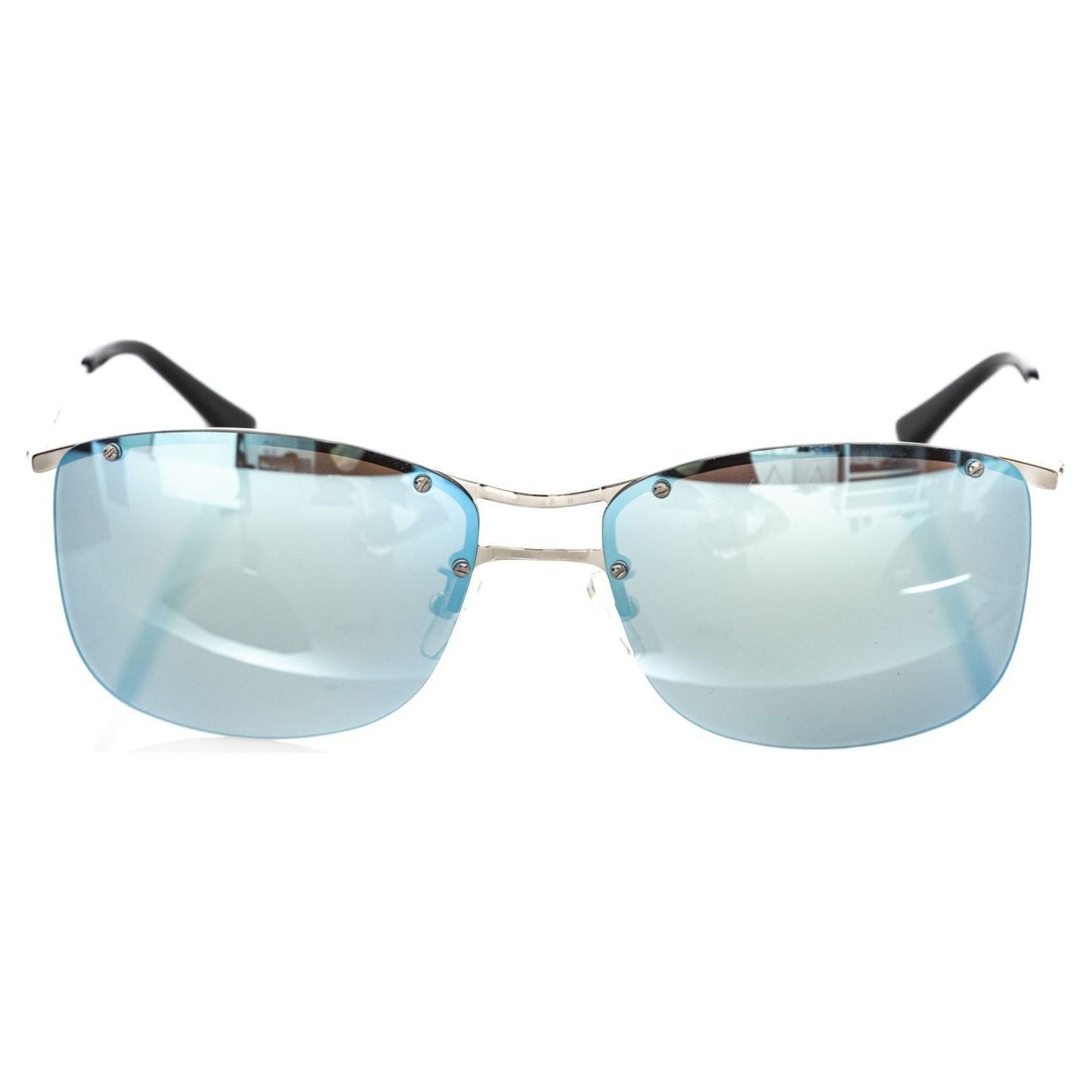 Frankie Morello Silver Metallic Men's Sunglasses