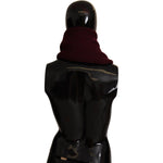 Dolce & Gabbana Dark Red Cashmere Logo Wrap Shawl Knitted Scarf