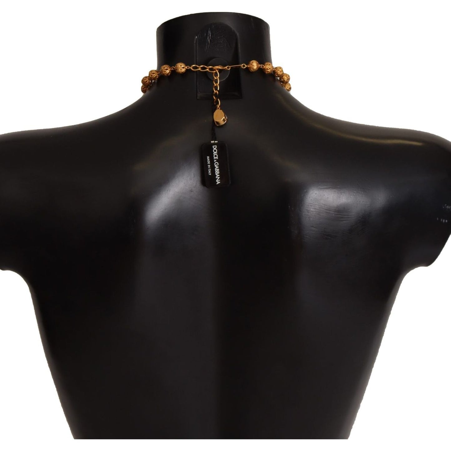 Dolce & Gabbana Gold Brass Carretto Sicily Statement Crystal Chain Necklace Necklace
