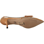Dolce & Gabbana Peach Mesh Leather Chains Heels Pumps Shoes