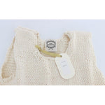 PINK MEMORIES Beige Cotton Blend Knitted Sleeveless Sweater