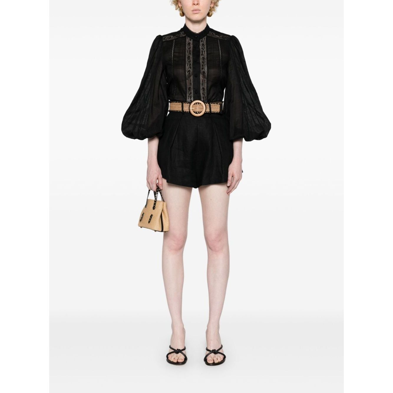 Zimmermann Shirts Black Shirts Zimmermann White Smoke