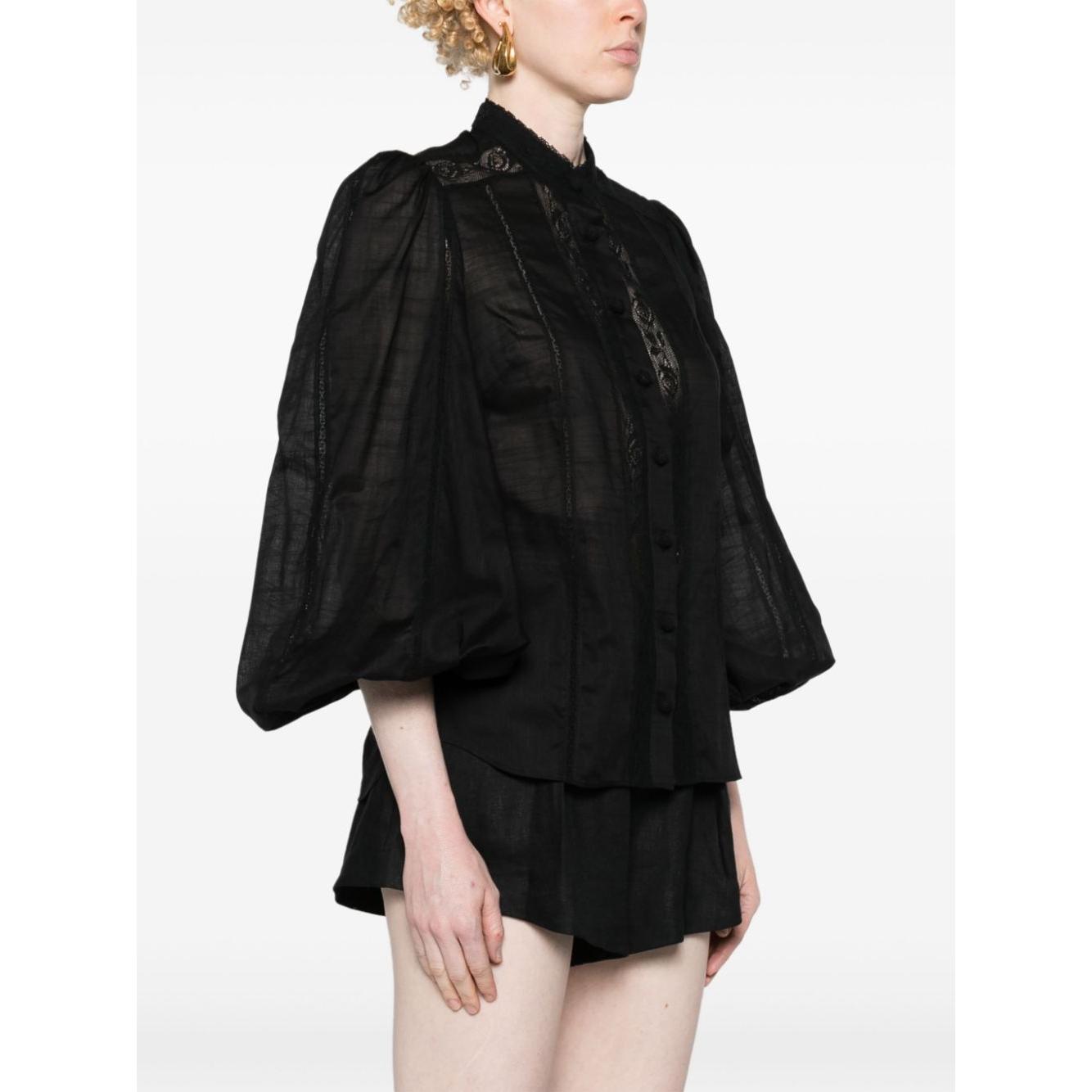 Zimmermann Shirts Black Shirts Zimmermann White Smoke
