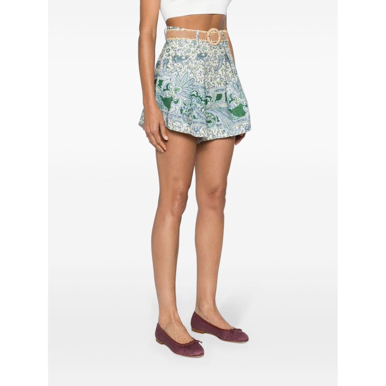 Zimmermann Shorts Green Short trousers Zimmermann White Smoke