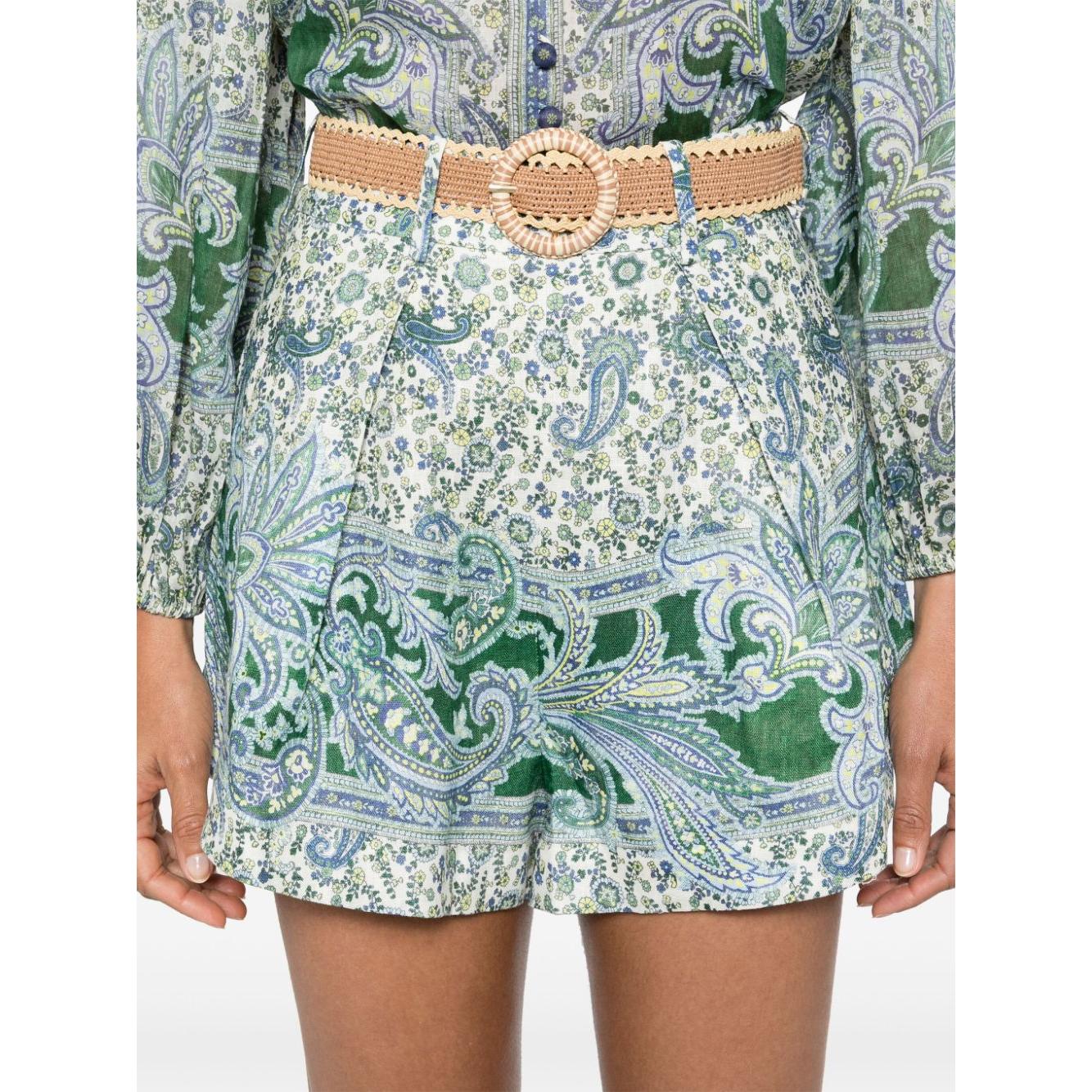 Zimmermann Shorts Green Short trousers Zimmermann Gray