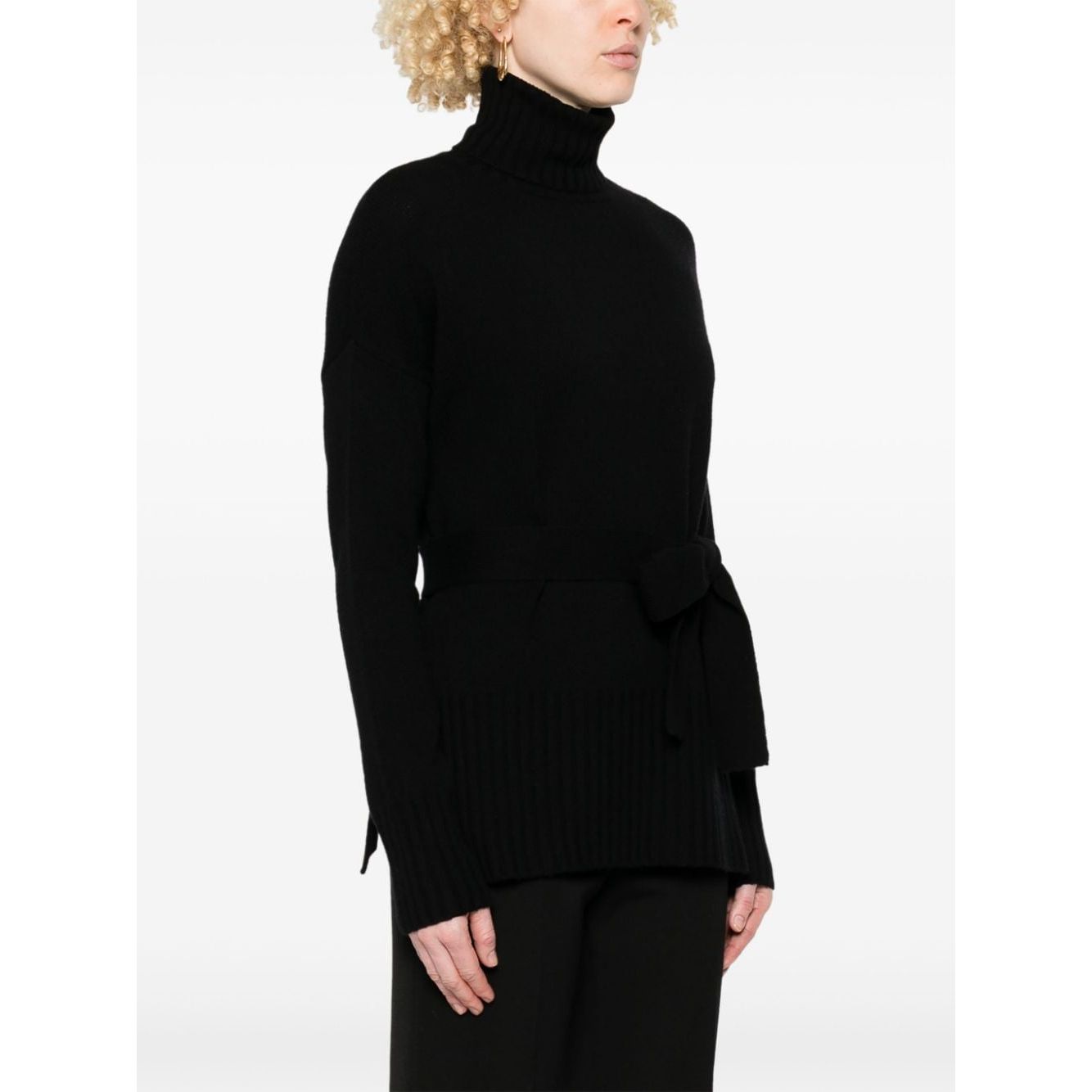 WILD CASHMERE Sweaters Black Topwear Wild Cashmere White Smoke