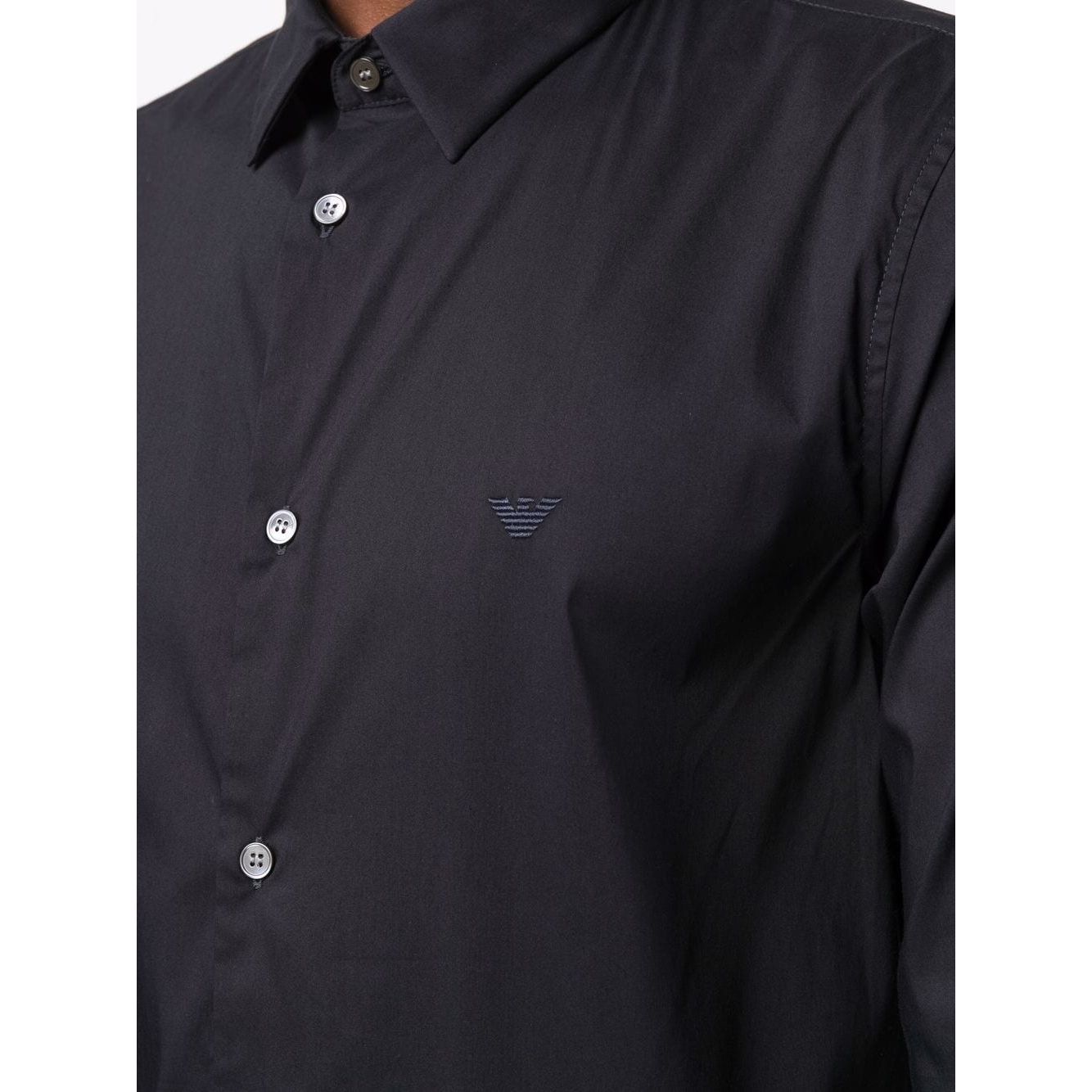 Emporio Armani logo-patch Longsleeved Shirt Shirts