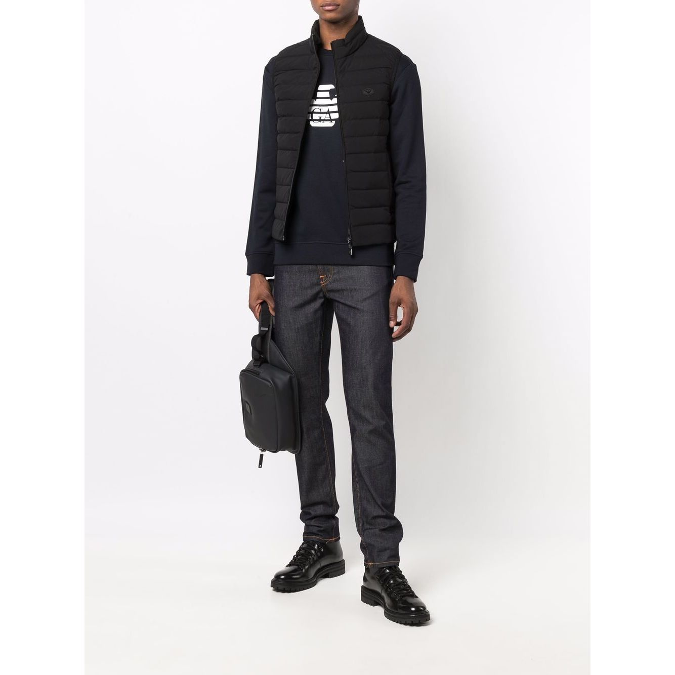 Emporio Armani Modal blend sweatshirt with logo print Topwear