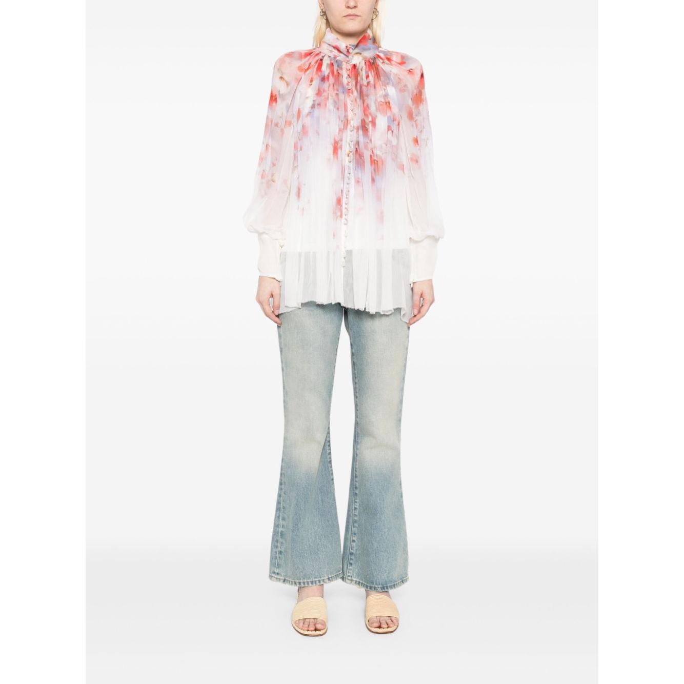 Zimmermann Shirts Red Shirts Zimmermann White Smoke