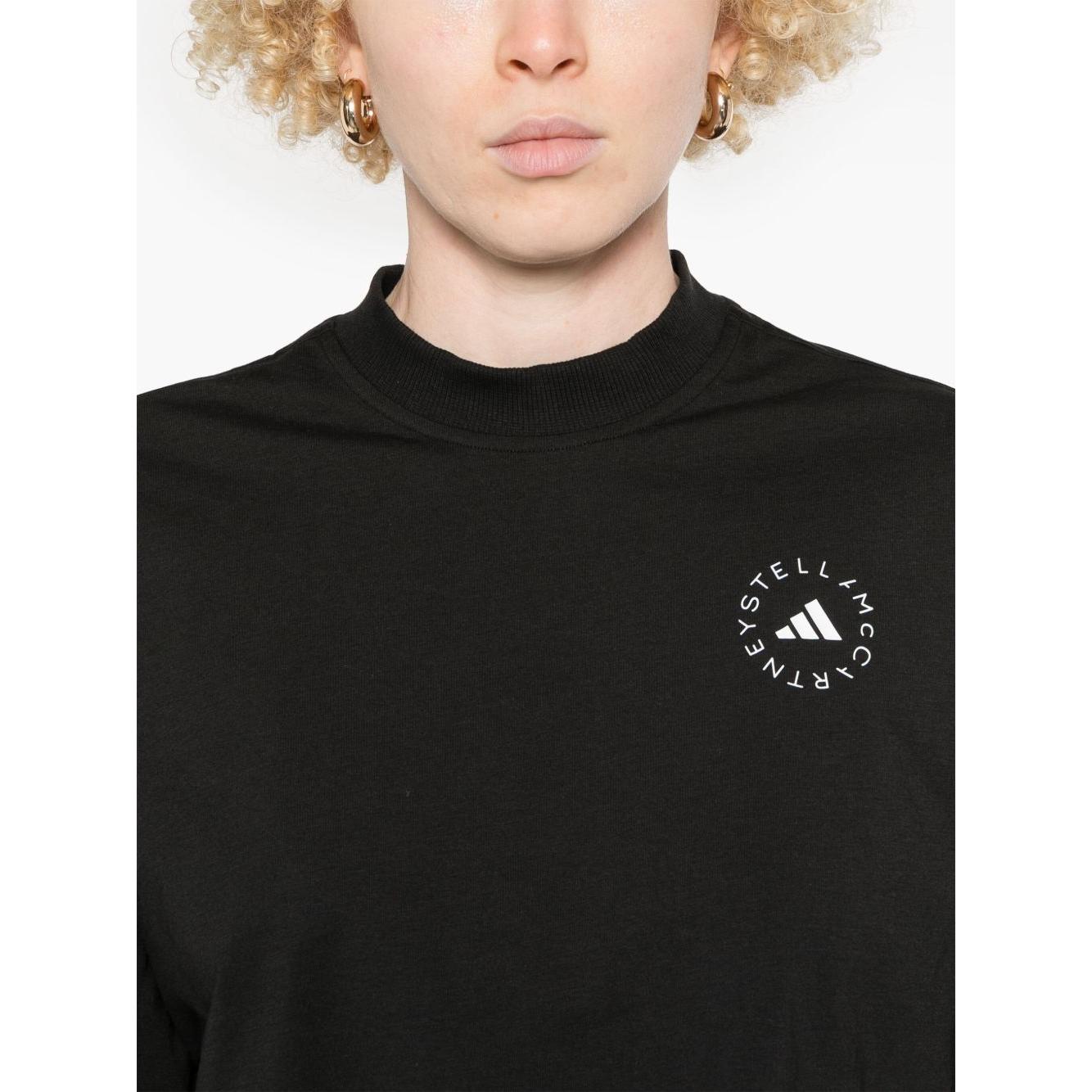 Adidas By Stella McCartney Planet Sport Cropped T-Shirt Topwear Adidas By Stella McCartney Black