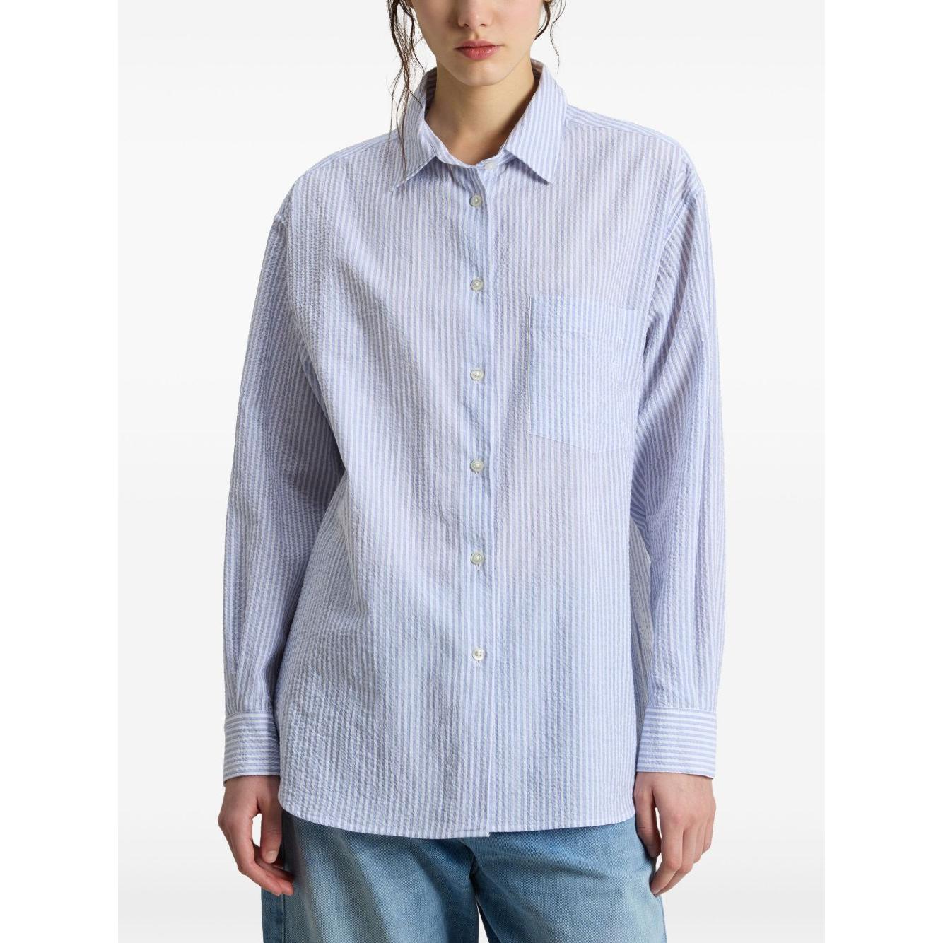 Woolrich Blue stripe cotton shirt Shirts Woolrich Lavender