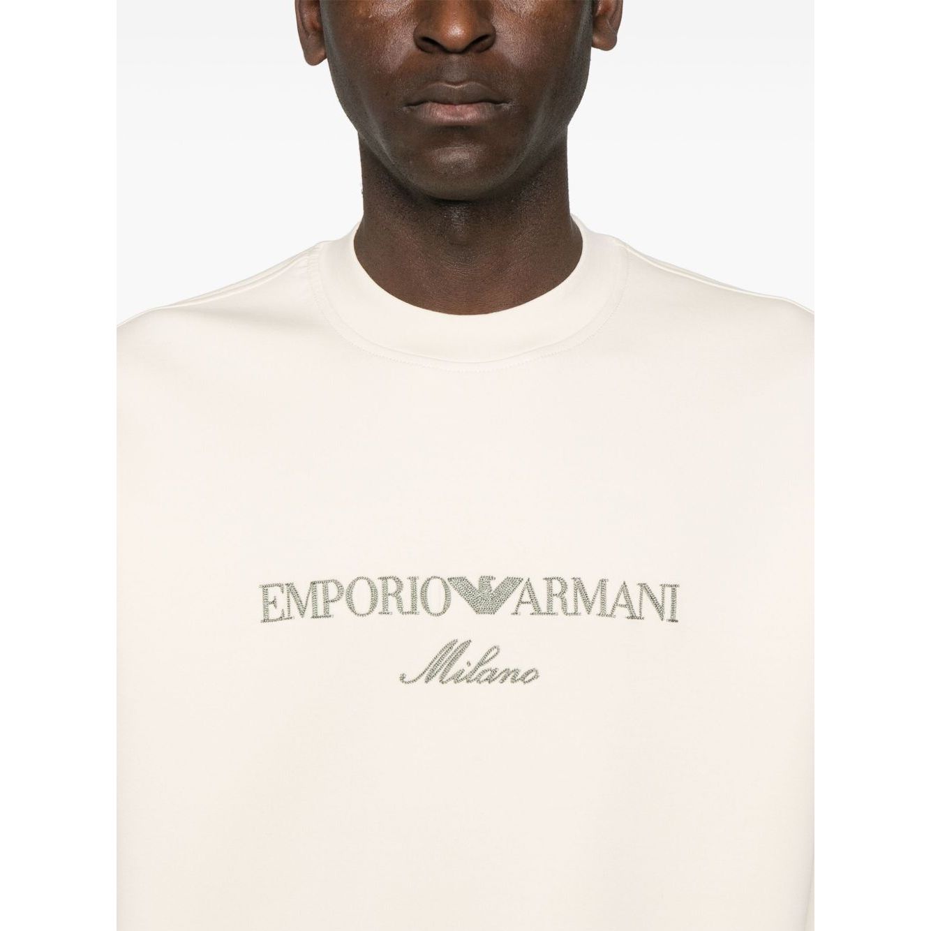 Emporio Armani Double jersey sweatshirt with ASV logo embroidery
