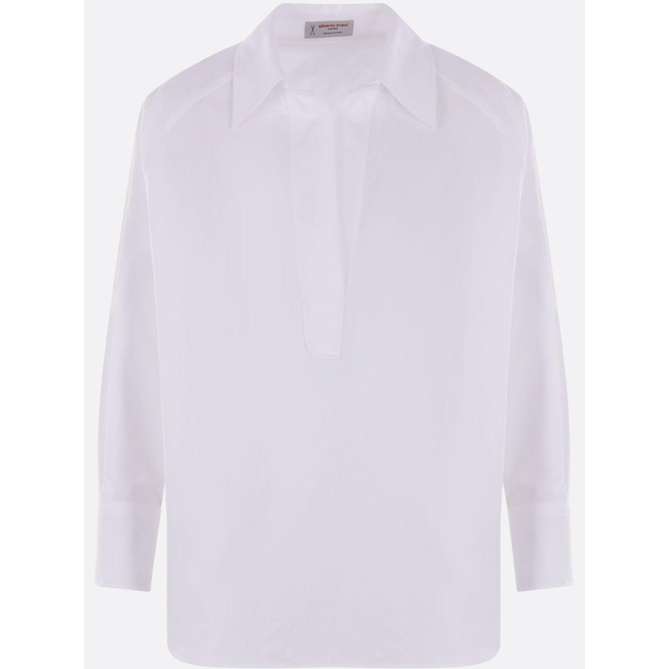 Alberto Biani V-neck cotton shirt Shirts Alberto Biani Light Gray