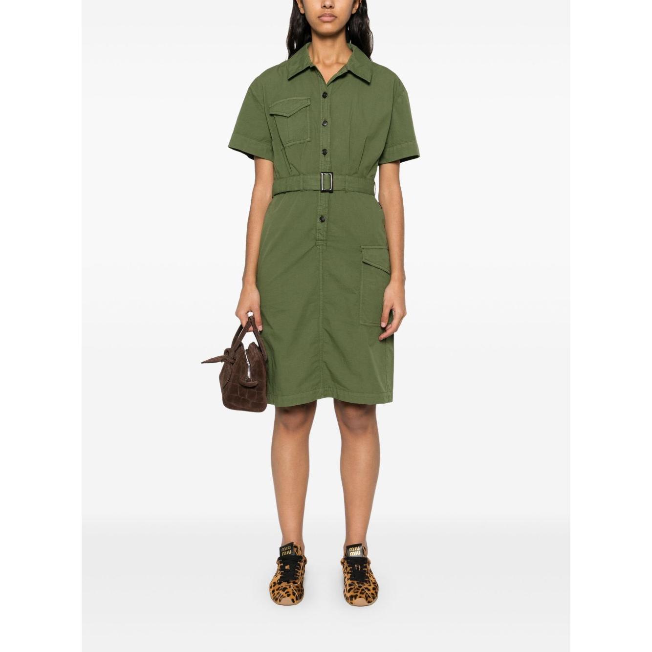 Woolrich belted waist shirt dress Dresses Woolrich Dark Olive Green