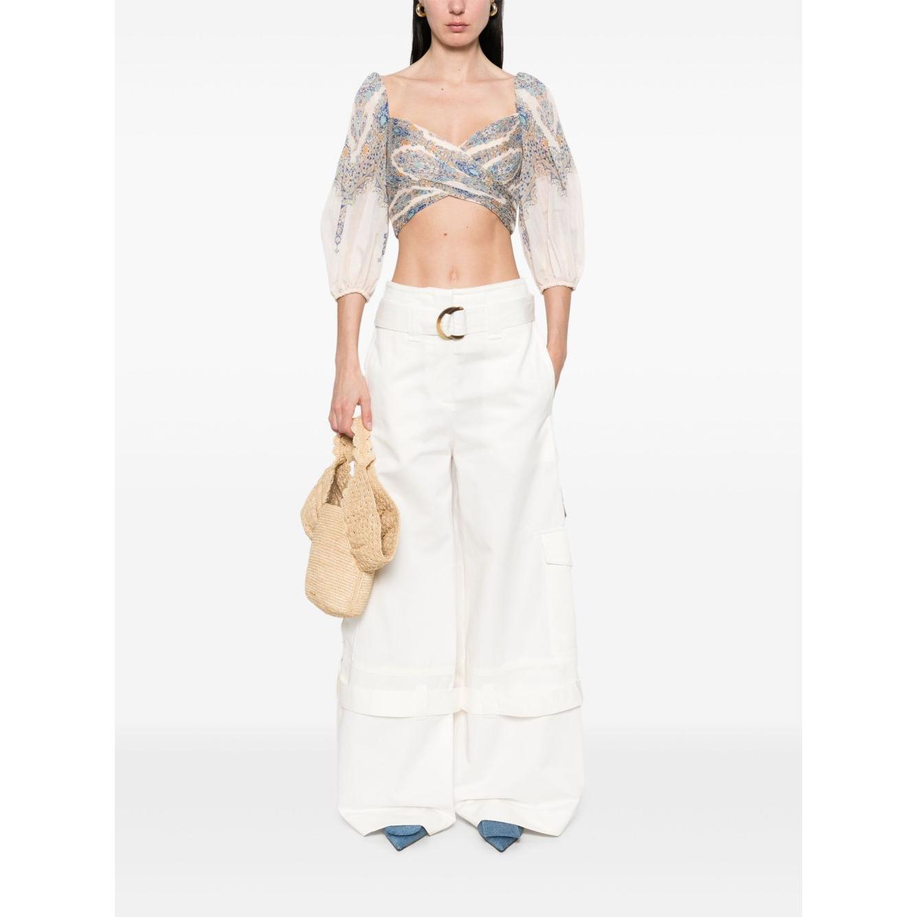Zimmermann Zimmerman pleated design top Topwear Zimmermann White Smoke