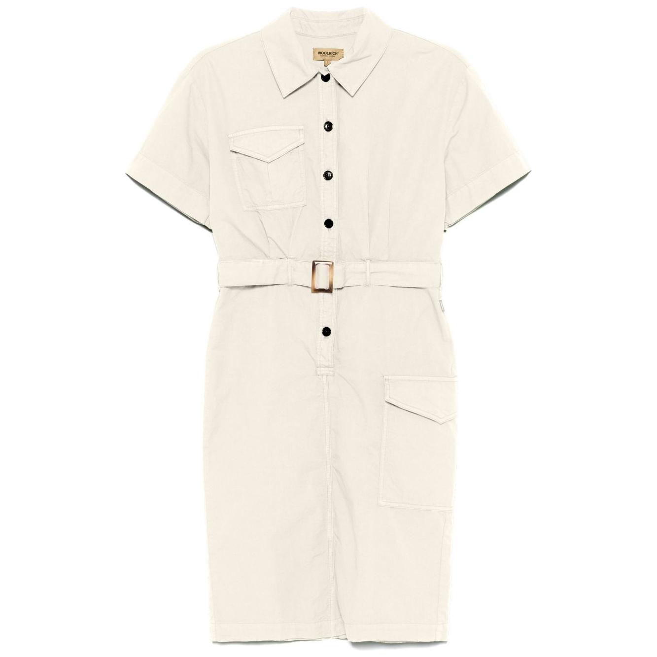 Woolrich belted shirt dress Dresses Woolrich Antique White