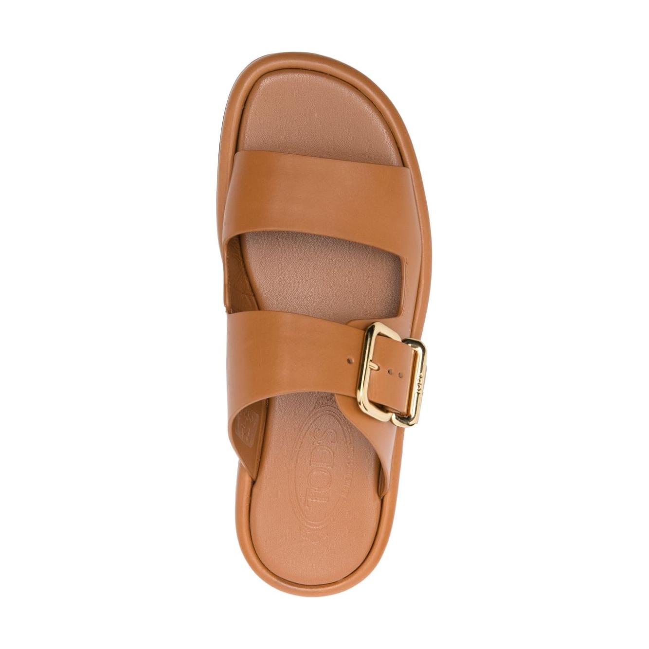 Tod's Sandals Leather Brown Sandals Tod'S Rosy Brown
