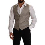 Dolce & Gabbana Beige Wool Single Breasted Waistcoat Vest TSH7648 - 48