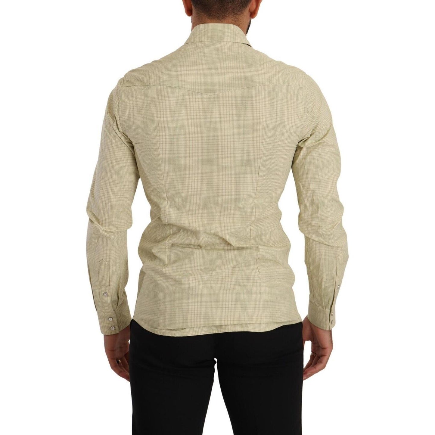 Dolce & Gabbana Yellow SICILIA Cotton Casual Slim Fit Shirt