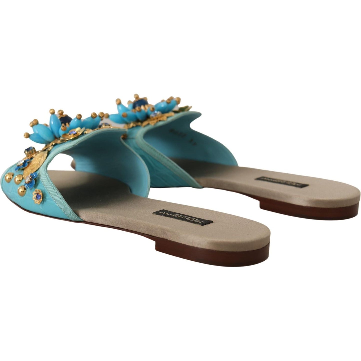 Dolce & Gabbana Exquisite Crystal-Embellished Exotic Leather Sandals Dolce & Gabbana Dark Slate Gray