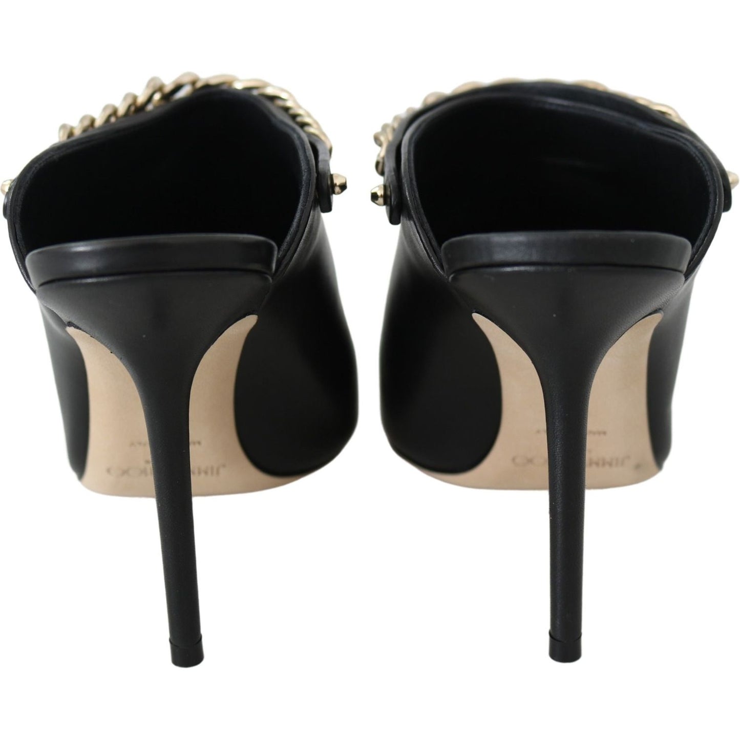 Jimmy Choo Elegant Black Gold Leather Pumps Jimmy Choo Black