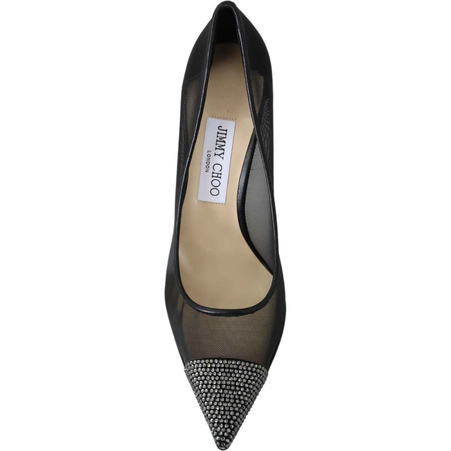 Jimmy Choo Elegant Black Mesh Crystal Pumps Jimmy Choo Dark Slate Gray