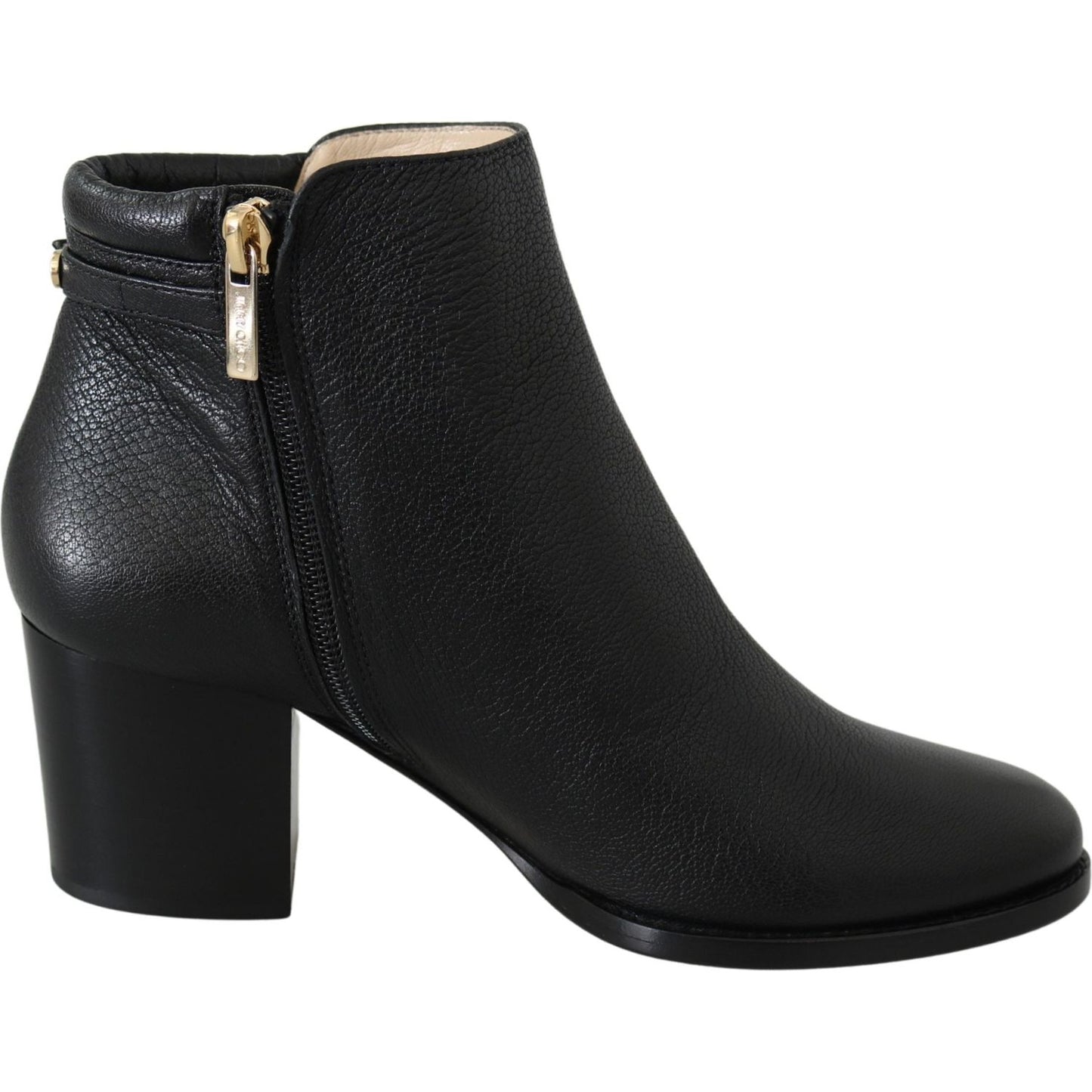 Jimmy Choo Elegant Black Leather Heeled Boots Jimmy Choo Black