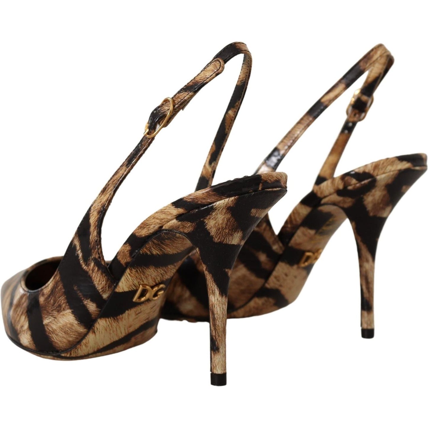 Dolce & Gabbana Tiger Pattern Slingback Heels Pumps Dolce & Gabbana Dark Slate Gray