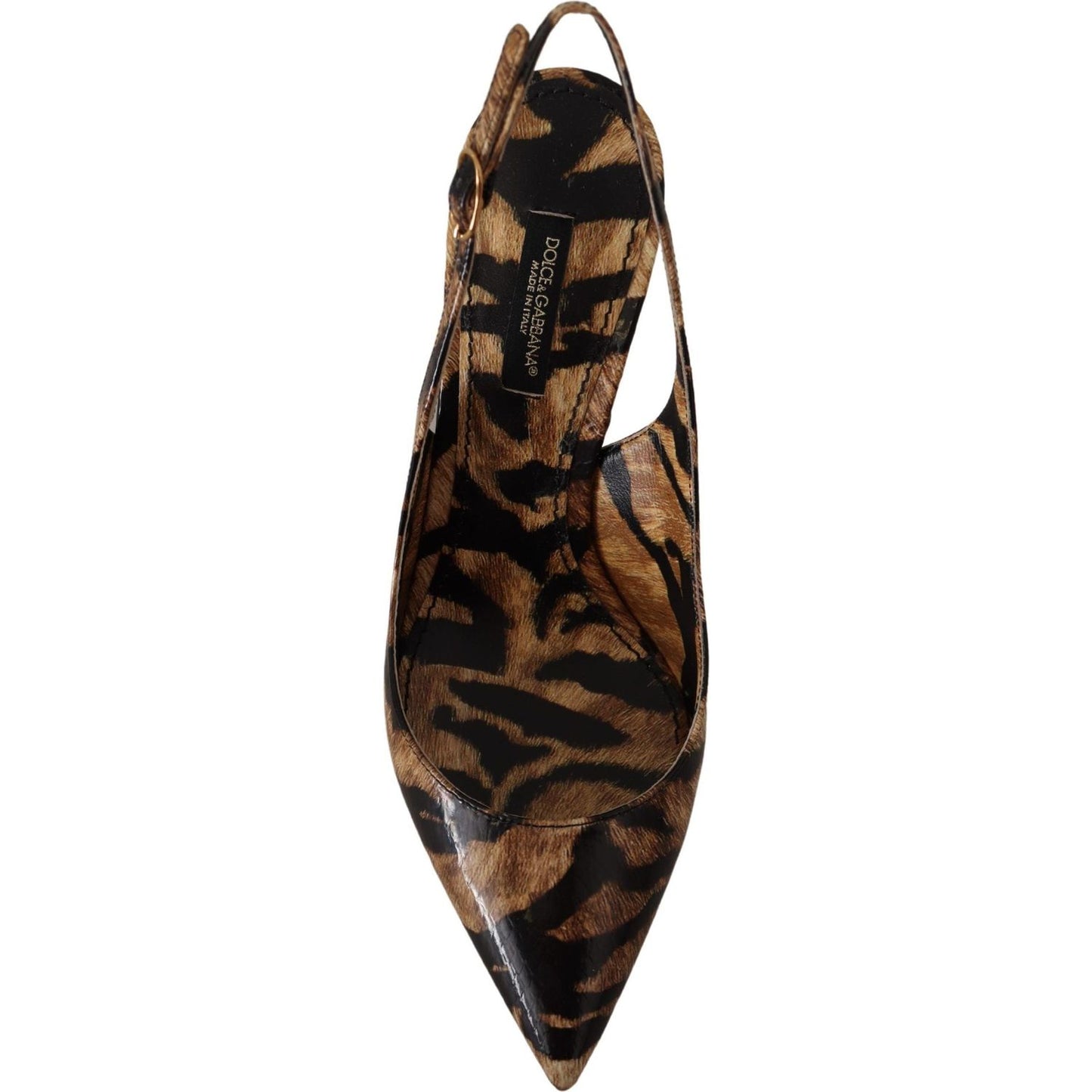 Dolce & Gabbana Tiger Pattern Slingback Heels Pumps Dolce & Gabbana Black