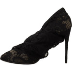 Dolce & Gabbana Black Stretch Socks Taormina Lace Boots Shoes
