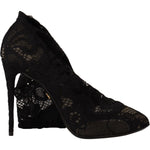 Dolce & Gabbana Black Stretch Socks Taormina Lace Boots Shoes