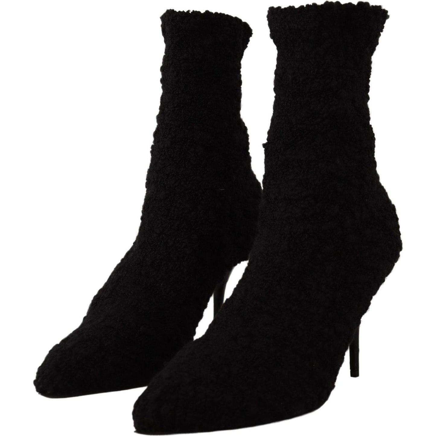 Dolce & Gabbana Elegant Black Mid-Calf Viscose Boots Dolce & Gabbana Black