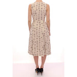 Andrea Incontri White Printed Shift V-neck Sheath Dress