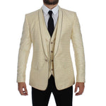 Dolce & Gabbana Beige Polka Dot Silk 2 Piece Blazer GTT10086-3