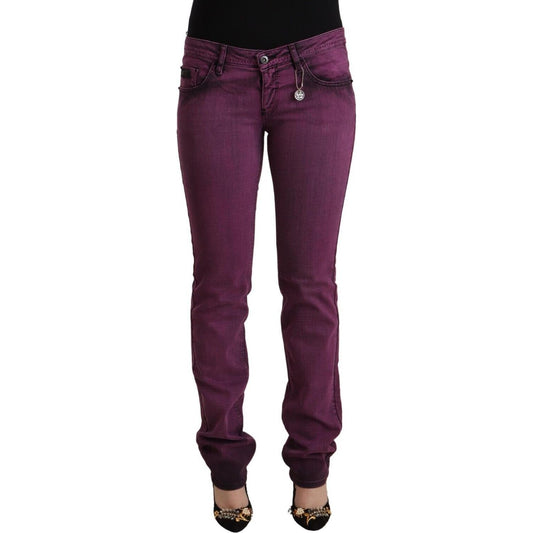 Costume National Purple Cotton Stretch Slim Fit Denim Jeans
