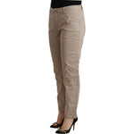Acht Beige Tencel Mid Waist Tapered Casual Pants PAN72167 - 42