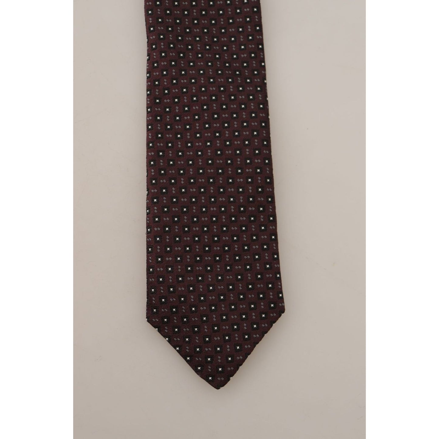 Dolce & Gabbana Elegant Geometric Silk Bow Tie Dolce & Gabbana Gray