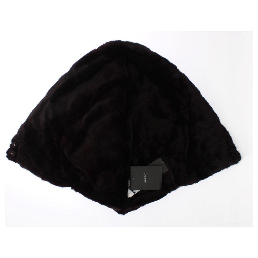 Dolce & Gabbana Purple Weasel Fur Crochet Hood Scarf Hat Hood Scarf